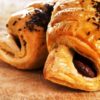A couple of delicious chocolate croissants